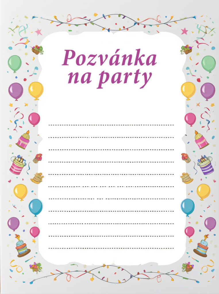 Detská oslava pozvanka na stiahnutie